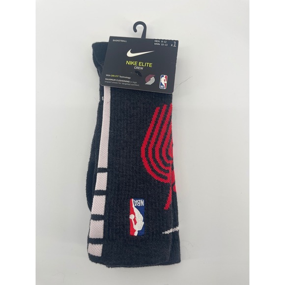 Nike Other - Portland Trail Blazers Nike Elite Crew Socks Mens Large Black Red SX7614-010
